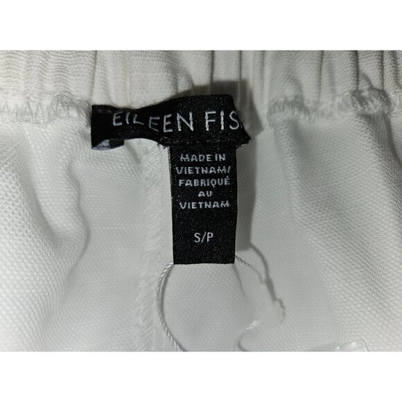 Eileen Fisher White Lyocell Organic Linen Slub Wide Leg Pant Women Size Small - Picture 8 of 8